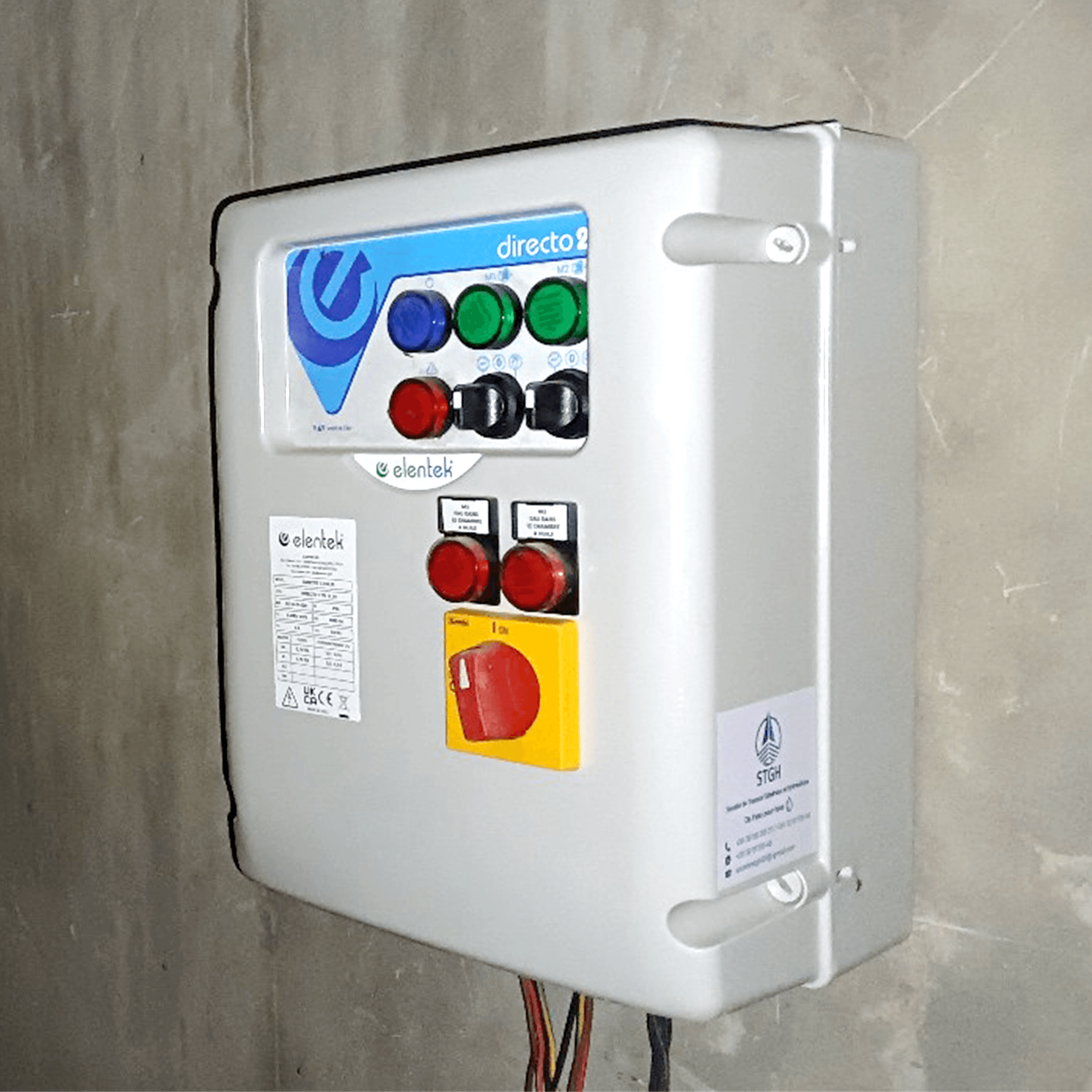 Armoire de commande Elentek, controlant les pompes et le systeme de la station d'epuration.